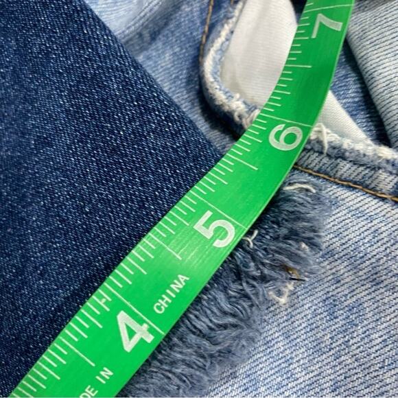 We The Free People | High Rise Dark Wash Raw Hem Skinny Blue Jeans Size 30 - Picture 13 of 13